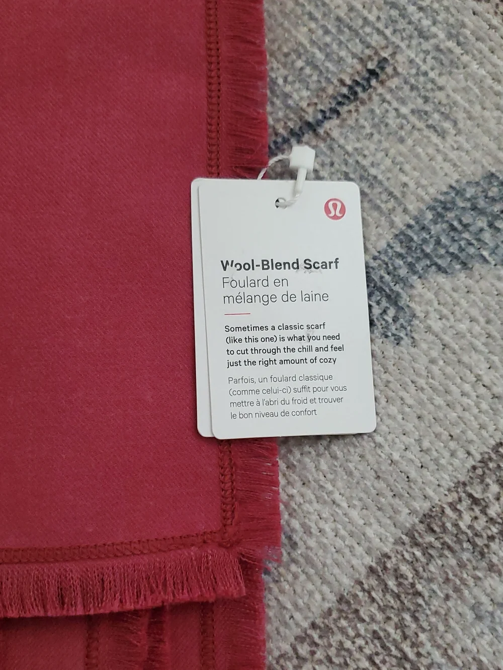 NWT Lululemon Wool-Blend Scarf Wrap Heathered Mulled Wine